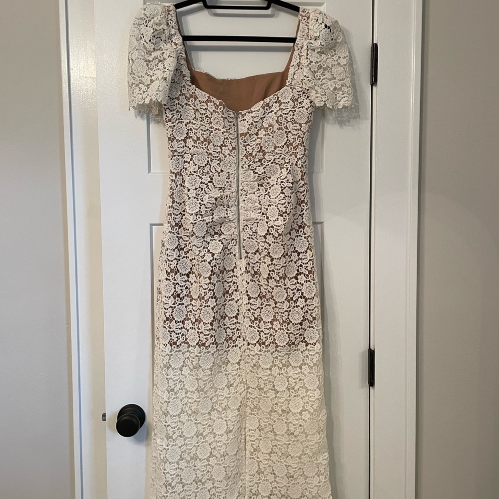 SELF-PORTRAIT Crystal-embellished guipure lace midi dress - Picture 8 of 8
